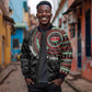 Personalised Kenya African Tribal Pattern Sleeve Zip Bomber Jacket Chest Arm Tattoo