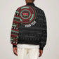 Personalised Kenya African Tribal Pattern Sleeve Zip Bomber Jacket Chest Arm Tattoo
