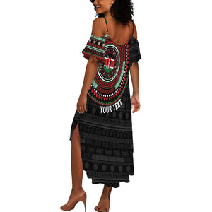 Personalised Kenya African Tribal Pattern Summer Maxi Dress Chest Arm Tattoo