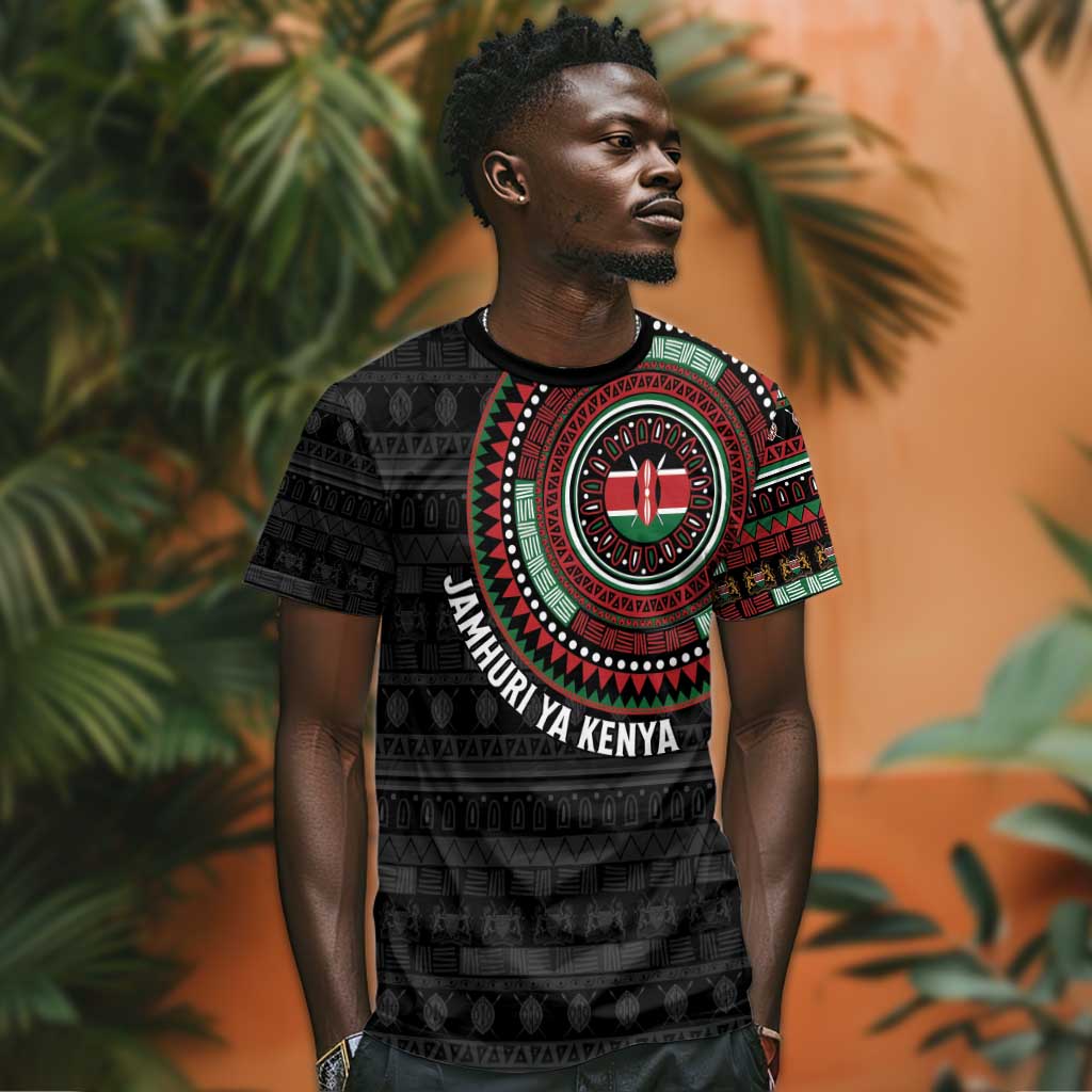 Personalised Kenya African Tribal Pattern T shirt Chest Arm Tattoo