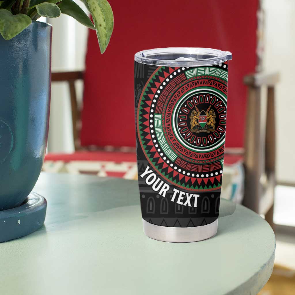 Personalised Kenya African Tribal Pattern Tumbler Cup Chest Arm Tattoo