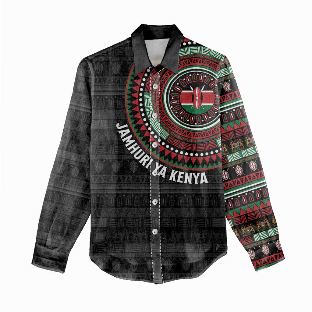 Personalised Kenya African Tribal Pattern Women Casual Shirt Chest Arm Tattoo