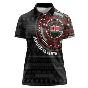 Personalised Kenya African Tribal Pattern Women Polo Shirt Chest Arm Tattoo