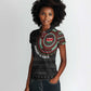 Personalised Kenya African Tribal Pattern Women Polo Shirt Chest Arm Tattoo