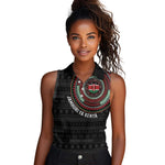 Personalised Kenya African Tribal Pattern Women Sleeveless Polo Shirt Chest Arm Tattoo