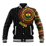 Personalised Ghana African Tribal Mix Kente Patterns Baseball Jacket Chest Arm Tattoo