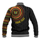 Personalised Ghana African Tribal Mix Kente Patterns Baseball Jacket Chest Arm Tattoo