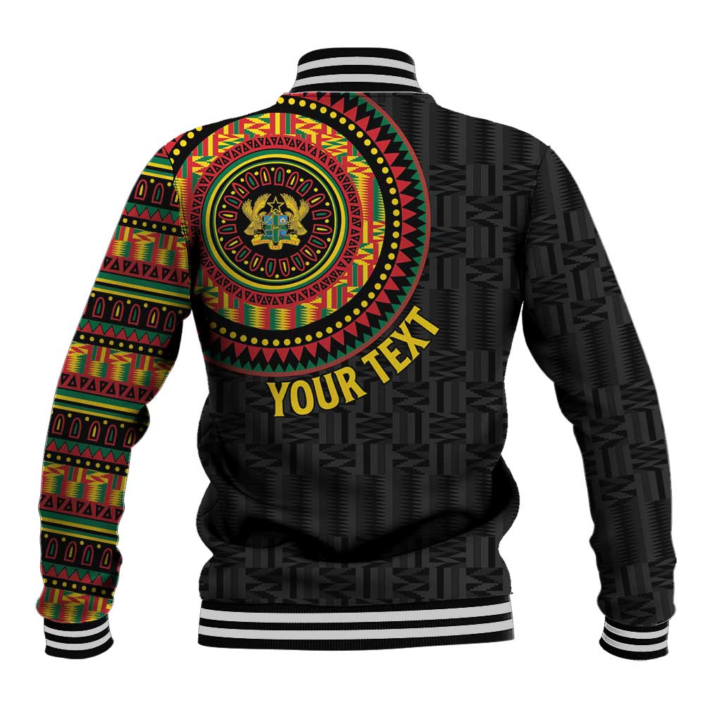 Personalised Ghana African Tribal Mix Kente Patterns Baseball Jacket Chest Arm Tattoo