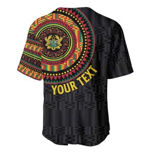 Personalised Ghana African Tribal Mix Kente Patterns Baseball Jersey Chest Arm Tattoo