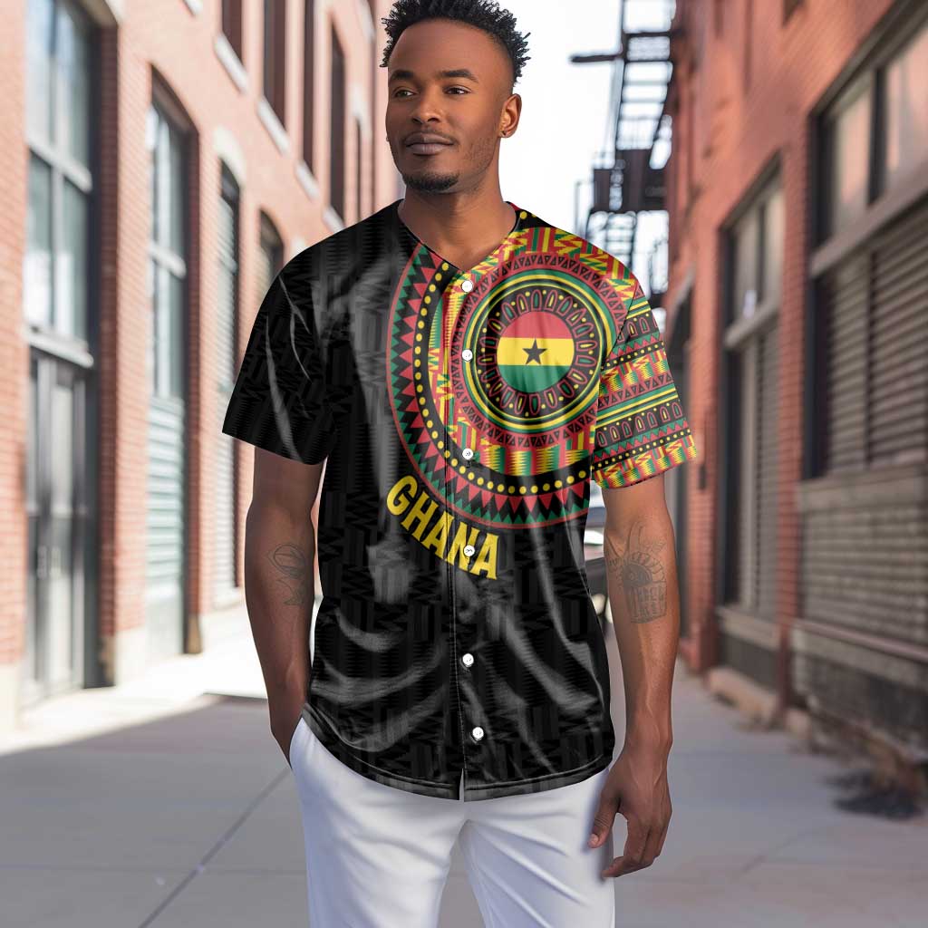 Personalised Ghana African Tribal Mix Kente Patterns Baseball Jersey Chest Arm Tattoo