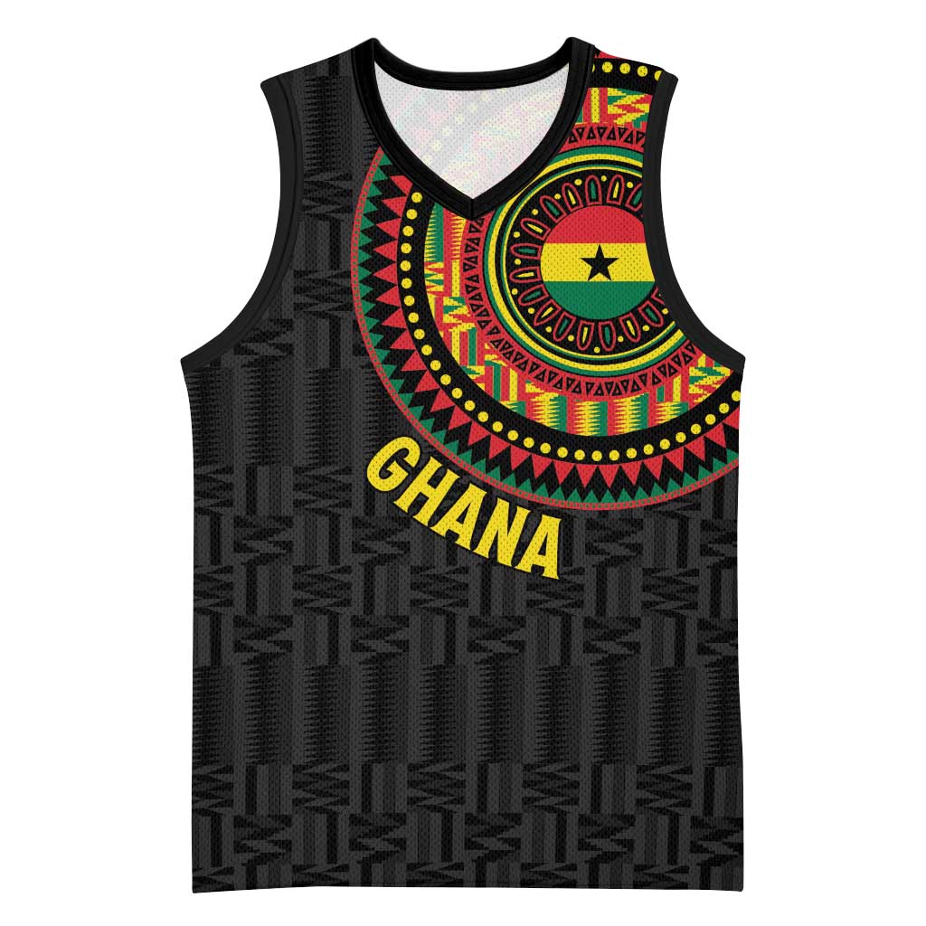 Personalised Ghana African Tribal Mix Kente Patterns Basketball Jersey Chest Arm Tattoo - African Pride