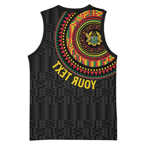 Personalised Ghana African Tribal Mix Kente Patterns Basketball Jersey Chest Arm Tattoo - African Pride