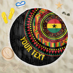 Personalised Ghana African Tribal Mix Kente Patterns Beach Blanket Chest Arm Tattoo