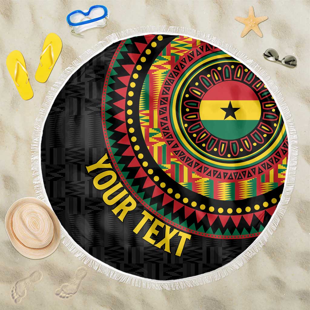 Personalised Ghana African Tribal Mix Kente Patterns Beach Blanket Chest Arm Tattoo
