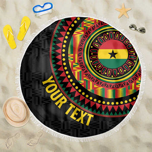 Personalised Ghana African Tribal Mix Kente Patterns Beach Blanket Chest Arm Tattoo