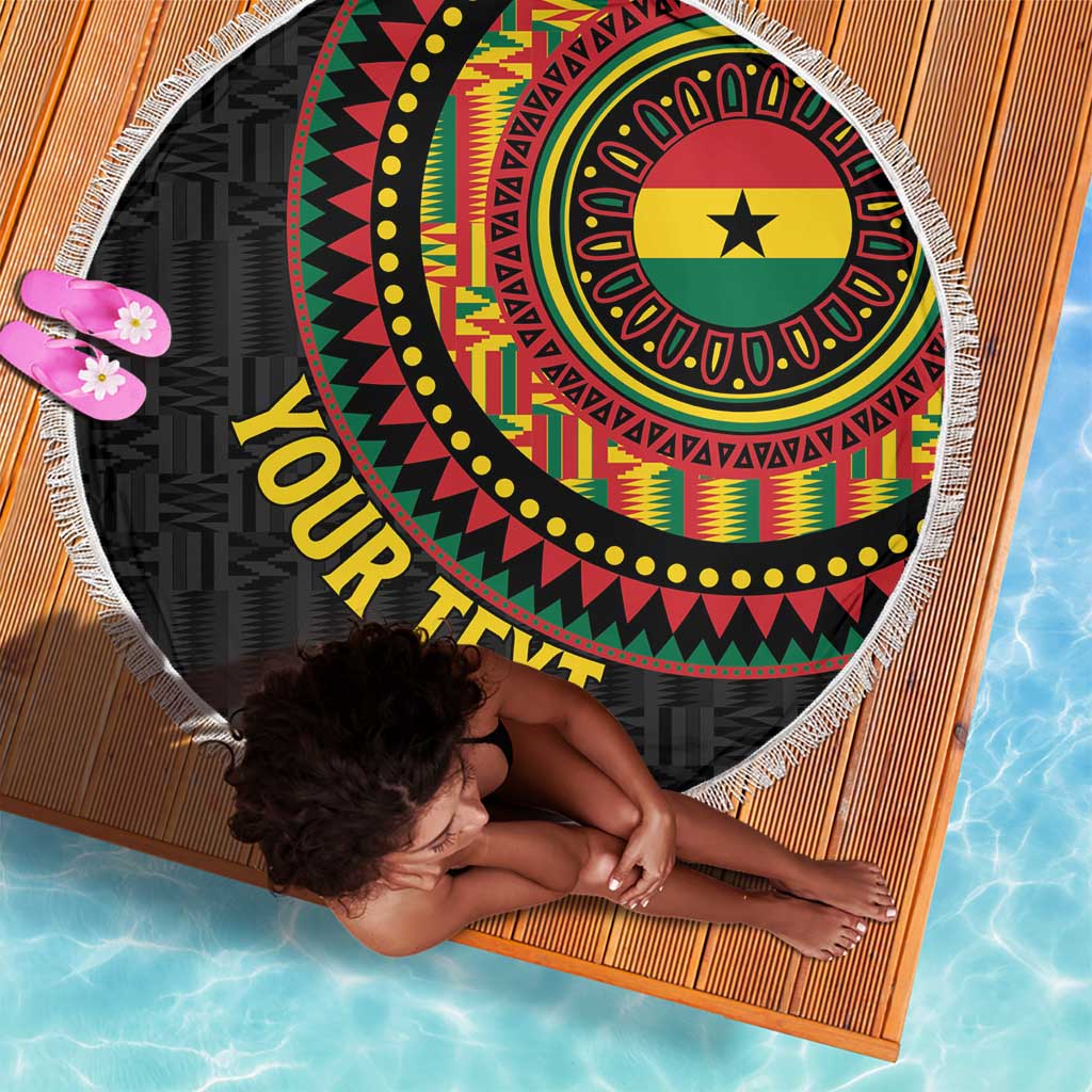 Personalised Ghana African Tribal Mix Kente Patterns Beach Blanket Chest Arm Tattoo