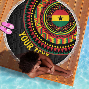 Personalised Ghana African Tribal Mix Kente Patterns Beach Blanket Chest Arm Tattoo