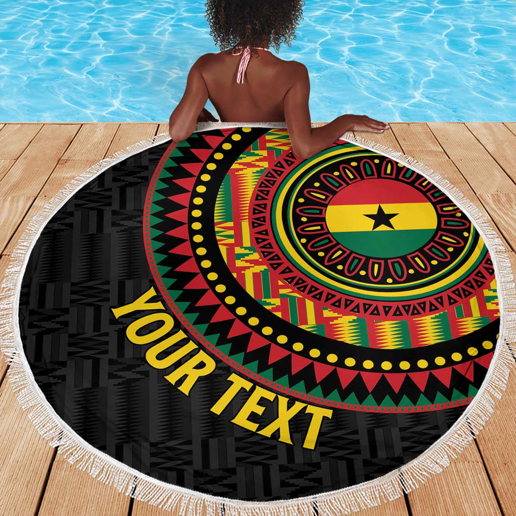 Personalised Ghana African Tribal Mix Kente Patterns Beach Blanket Chest Arm Tattoo