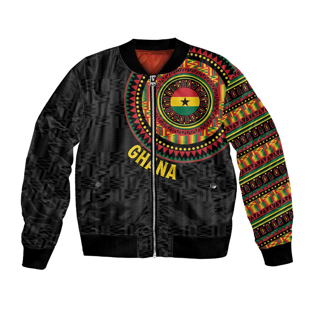 Personalised Ghana African Tribal Mix Kente Patterns Bomber Jacket Chest Arm Tattoo