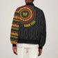 Personalised Ghana African Tribal Mix Kente Patterns Bomber Jacket Chest Arm Tattoo