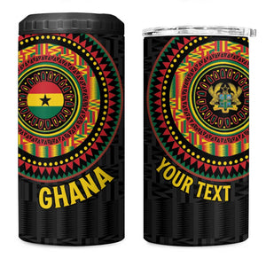 Personalised Ghana African Tribal Mix Kente Patterns 4 in 1 Can Cooler Tumbler Chest Arm Tattoo