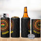 Personalised Ghana African Tribal Mix Kente Patterns 4 in 1 Can Cooler Tumbler Chest Arm Tattoo
