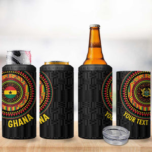 Personalised Ghana African Tribal Mix Kente Patterns 4 in 1 Can Cooler Tumbler Chest Arm Tattoo