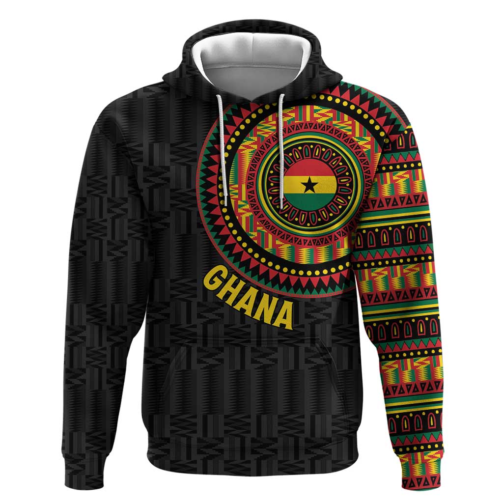 Personalised Ghana African Tribal Mix Kente Patterns Hoodie Chest Arm Tattoo