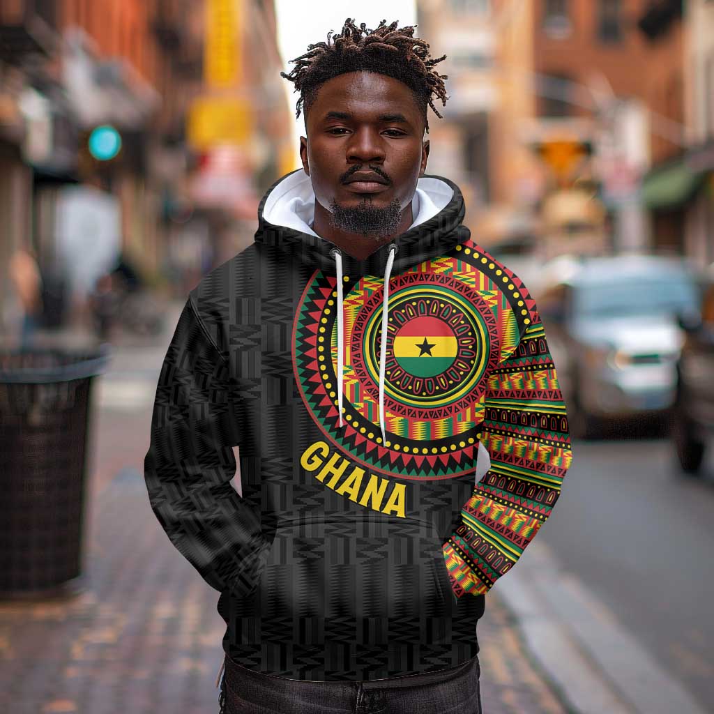 Personalised Ghana African Tribal Mix Kente Patterns Hoodie Chest Arm Tattoo
