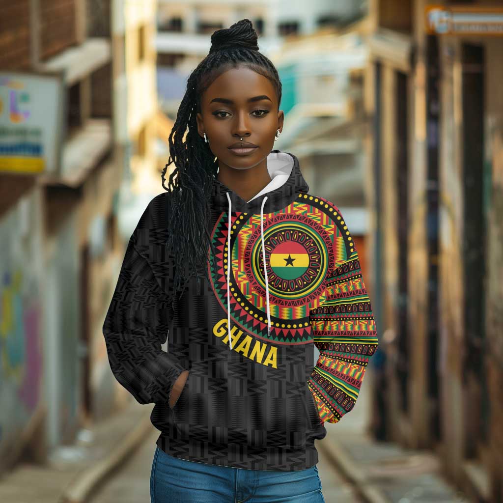 Personalised Ghana African Tribal Mix Kente Patterns Hoodie Chest Arm Tattoo