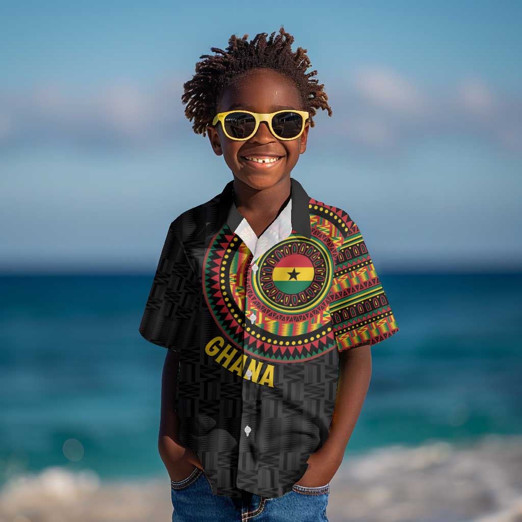 Personalised Ghana African Tribal Mix Kente Patterns Kid Hawaiian Shirt Chest Arm Tattoo