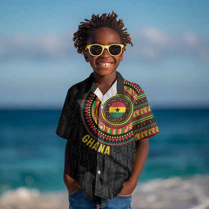 Personalised Ghana African Tribal Mix Kente Patterns Kid Hawaiian Shirt Chest Arm Tattoo