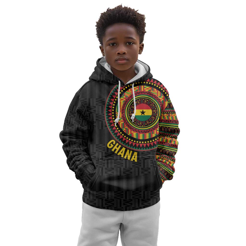 Personalised Ghana African Tribal Mix Kente Patterns Kid Hoodie Chest Arm Tattoo