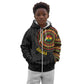 Personalised Ghana African Tribal Mix Kente Patterns Kid Hoodie Chest Arm Tattoo