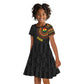 Personalised Ghana African Tribal Mix Kente Patterns Kid Short Sleeve Dress Chest Arm Tattoo