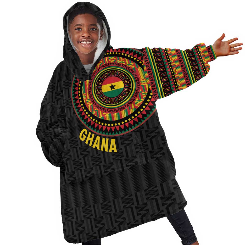 Personalised Ghana African Tribal Mix Kente Patterns Kid Wearable Blanket Hoodie Chest Arm Tattoo