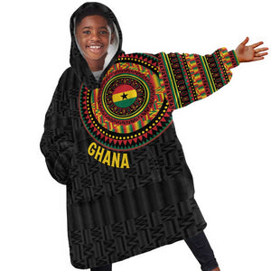 Personalised Ghana African Tribal Mix Kente Patterns Kid Wearable Blanket Hoodie Chest Arm Tattoo