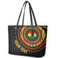 Personalised Ghana African Tribal Mix Kente Patterns Leather Tote Bag Chest Arm Tattoo
