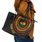 Personalised Ghana African Tribal Mix Kente Patterns Leather Tote Bag Chest Arm Tattoo