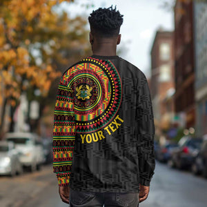 Personalised Ghana African Tribal Mix Kente Patterns Long Sleeve Shirt Chest Arm Tattoo