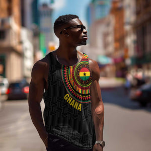 Personalised Ghana African Tribal Mix Kente Patterns Men Tank Top Chest Arm Tattoo