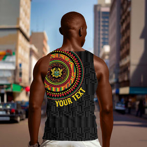 Personalised Ghana African Tribal Mix Kente Patterns Men Tank Top Chest Arm Tattoo