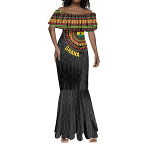 Personalised Ghana African Tribal Mix Kente Patterns Mermaid Dress Chest Arm Tattoo