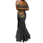 Personalised Ghana African Tribal Mix Kente Patterns Mermaid Dress Chest Arm Tattoo