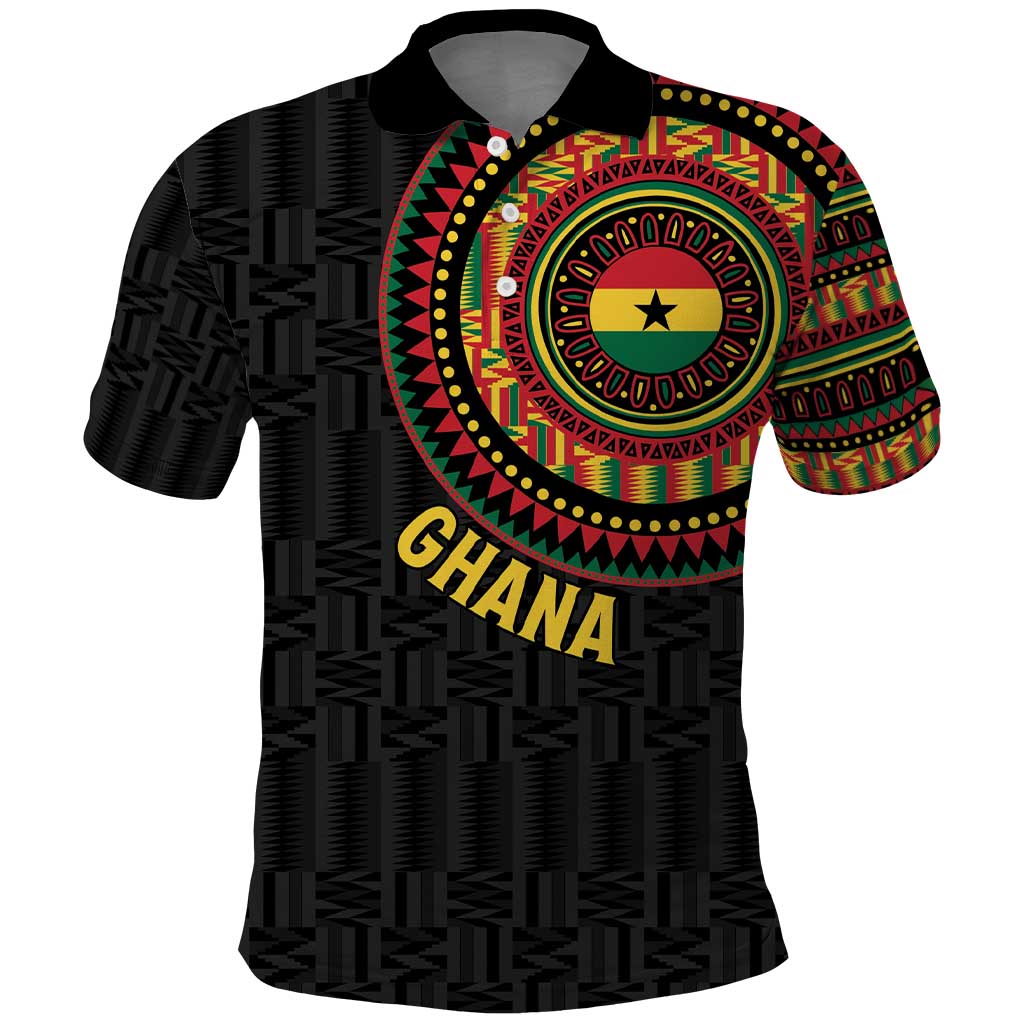 Personalised Ghana African Tribal Mix Kente Patterns Polo Shirt Chest Arm Tattoo