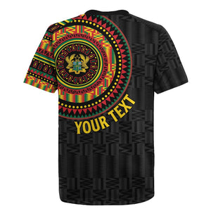Personalised Ghana African Tribal Mix Kente Patterns Rugby Jersey Chest Arm Tattoo