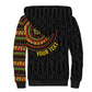 Personalised Ghana African Tribal Mix Kente Patterns Sherpa Hoodie Chest Arm Tattoo
