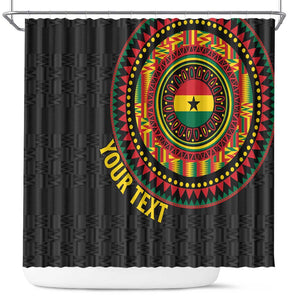 Personalised Ghana African Tribal Mix Kente Patterns Shower Curtain Chest Arm Tattoo