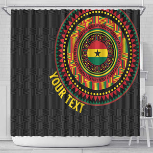 Personalised Ghana African Tribal Mix Kente Patterns Shower Curtain Chest Arm Tattoo