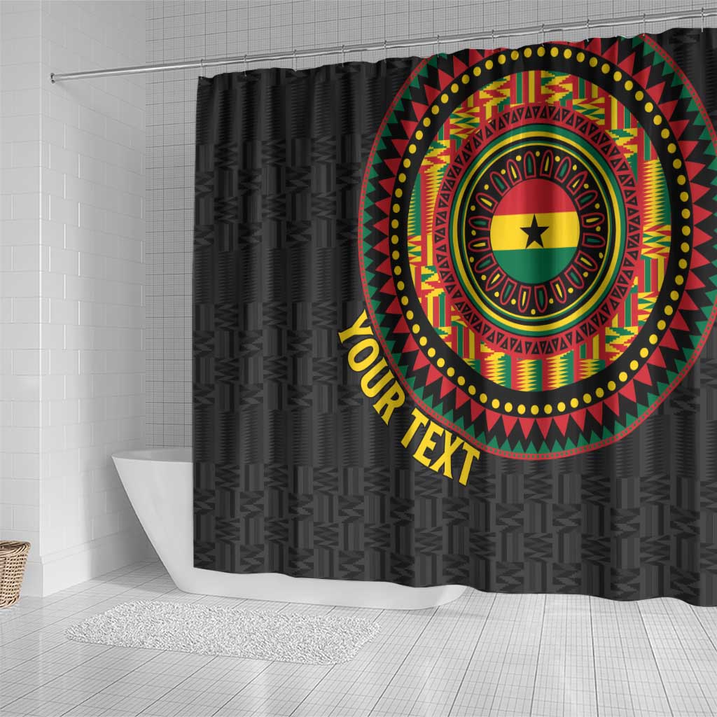 Personalised Ghana African Tribal Mix Kente Patterns Shower Curtain Chest Arm Tattoo